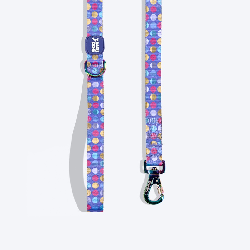 Dash Dog Circle Print Leash – Violet & Red