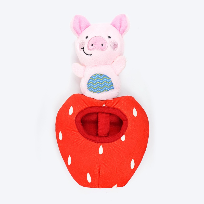 HUFT Boingy Piggy Crinkly Bungee Toy For Dog – Multicolor