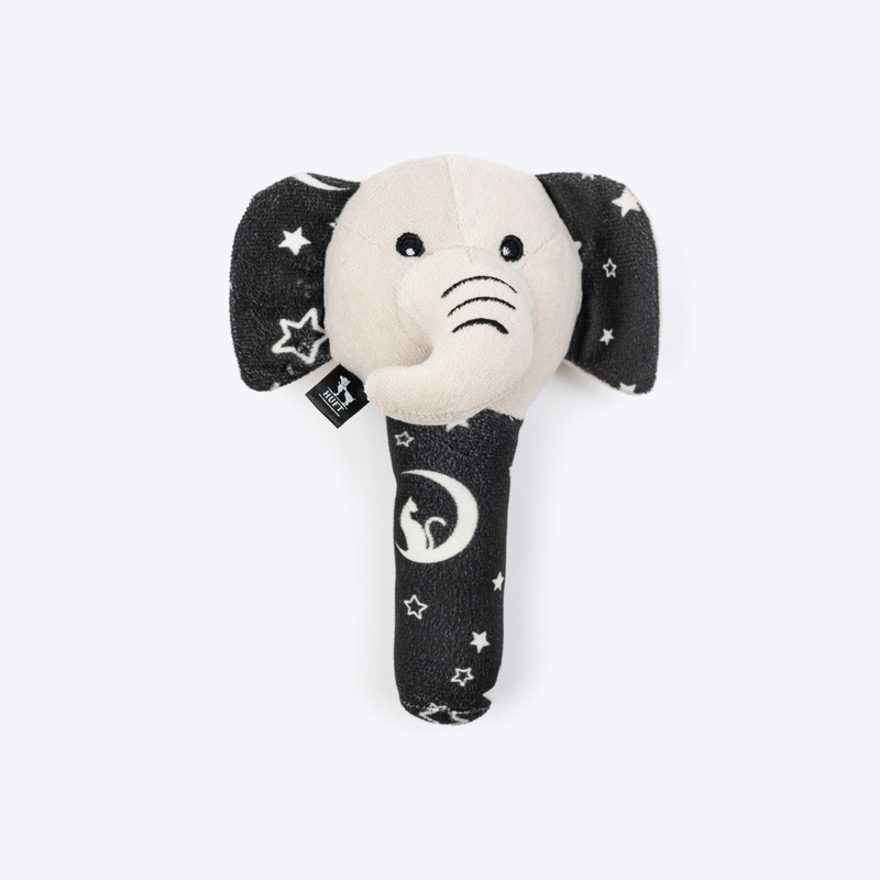 HUFT Crinkly Elly Squeaky Plush Toy For Small Dog – Black