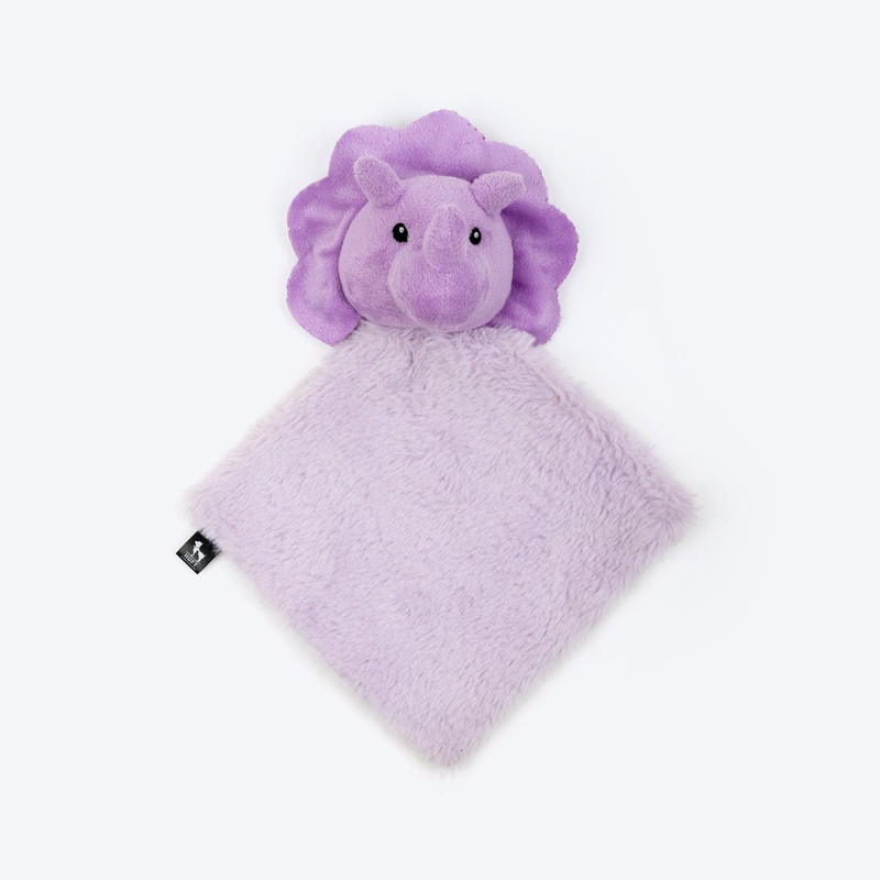 HUFT Crinkly Rumbly Rhino Plush Toy For Small Dog – Lavender