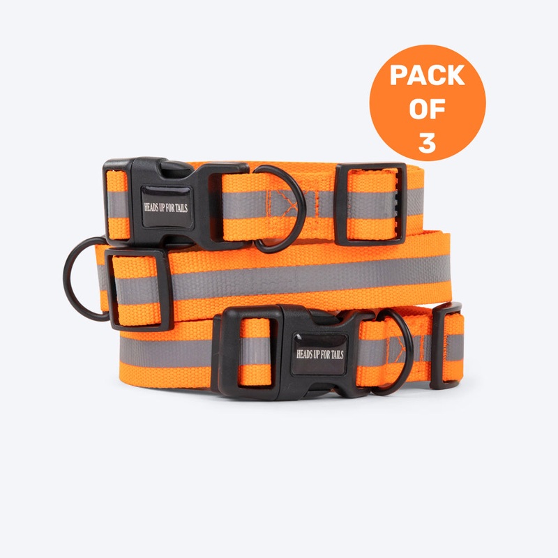 HUFT Foundation Reflective Dog Collar For Streeties – Pack Of 3