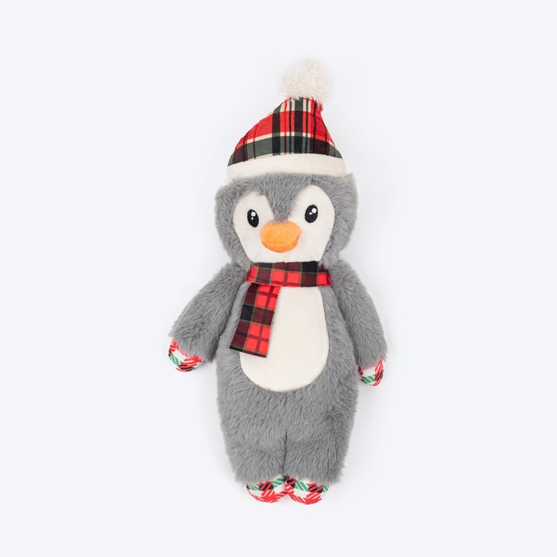 HUFT Frosty Friend Squeaky Plush Toy For Dog – Grey