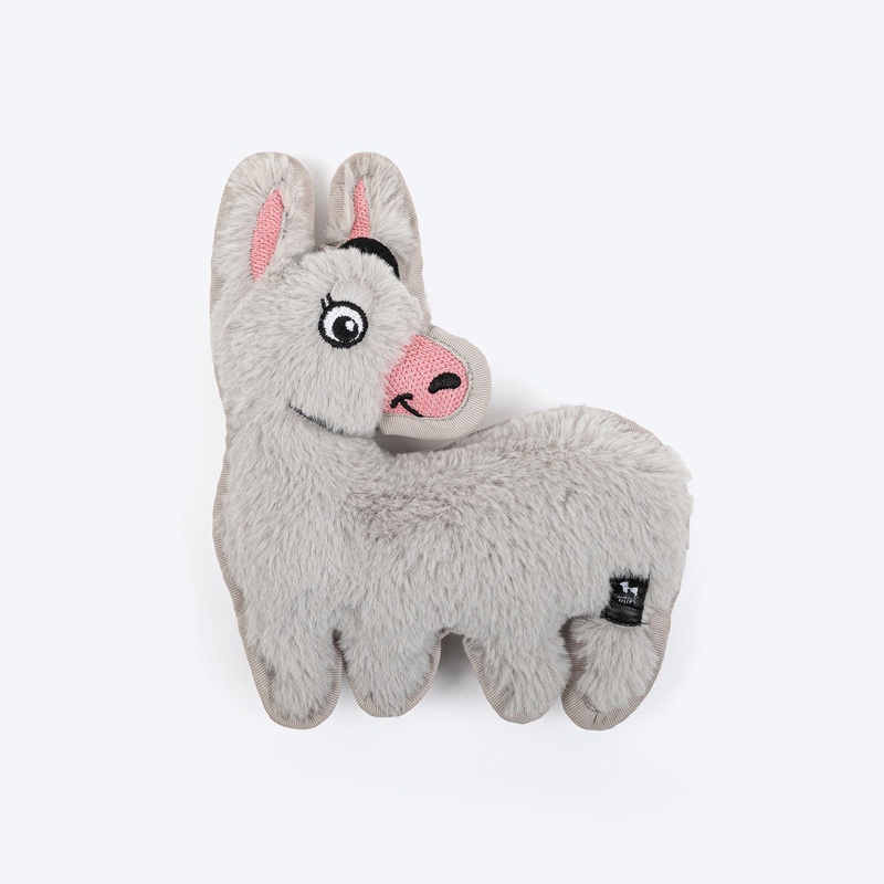HUFT Funky Donkey Squeaky Cuddle Plush Toy For Dog – Grey