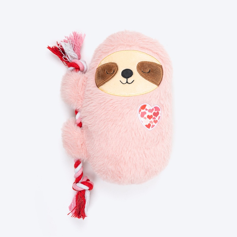 HUFT Lazy Lovebug Squeaky Plush Toy For Dog – Baby Pink