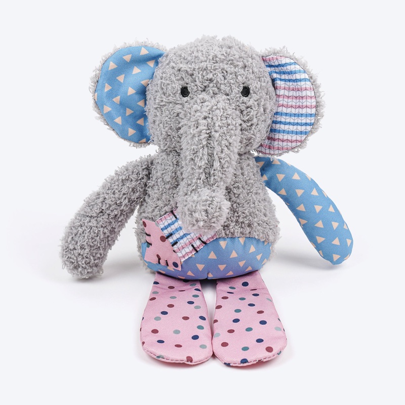 HUFT Patchy Elly Squeaky Toy For Small Dogs – Multicolor