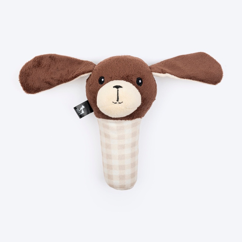 HUFT Pretty Pup Squeaky Plush Toy For Small Dog – Brown