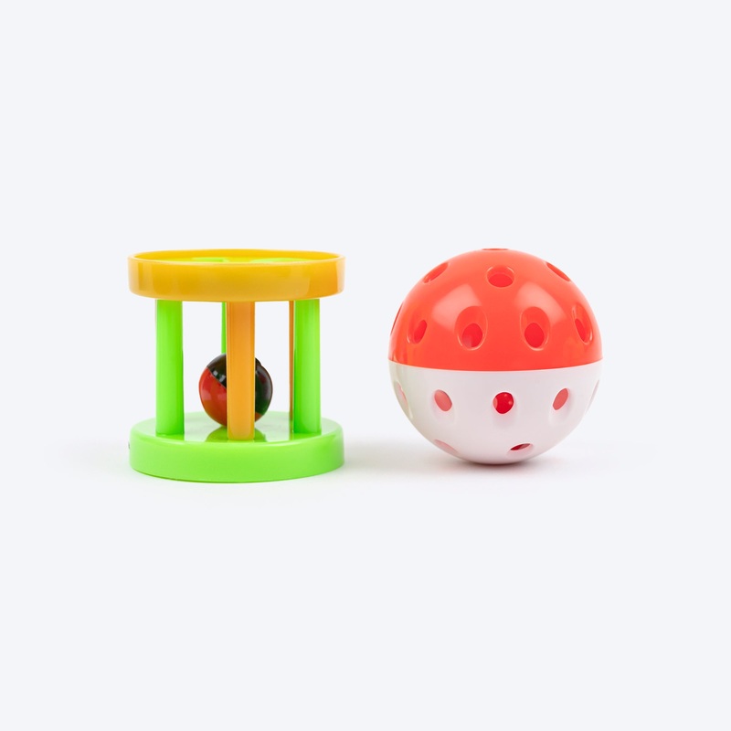 HUFT Rattle Frenzy Interactive Toy For Cat – Multicolor – Set Of 2