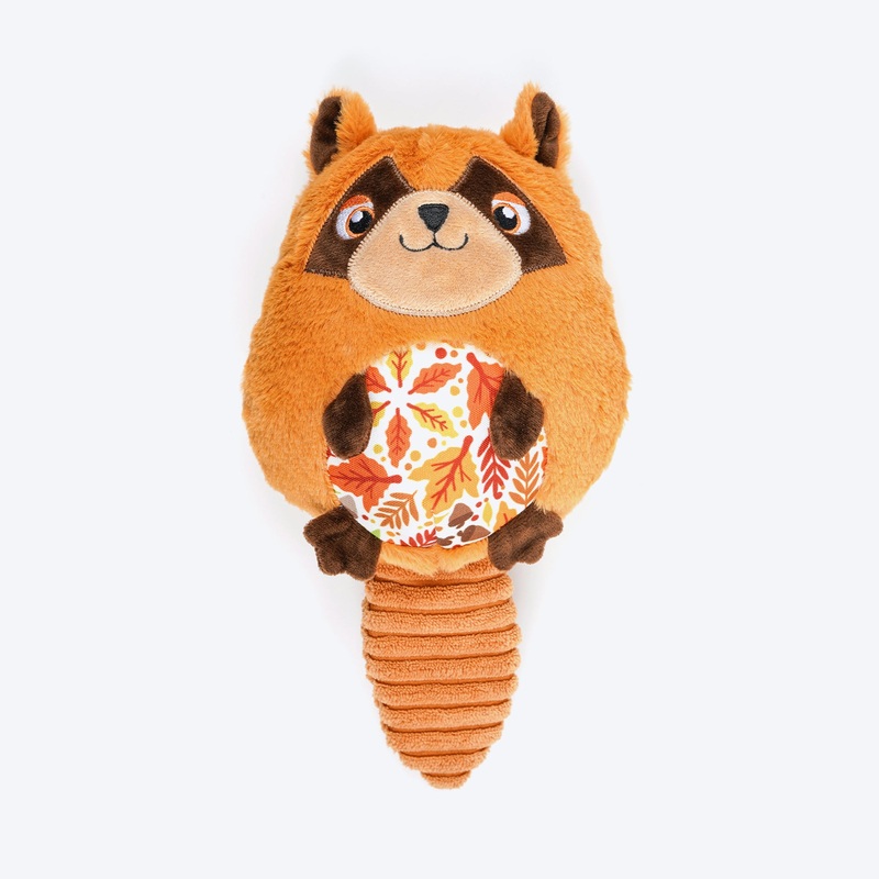 HUFT Reggie The Raccoon Squeaky Toy For Puppies – Brown