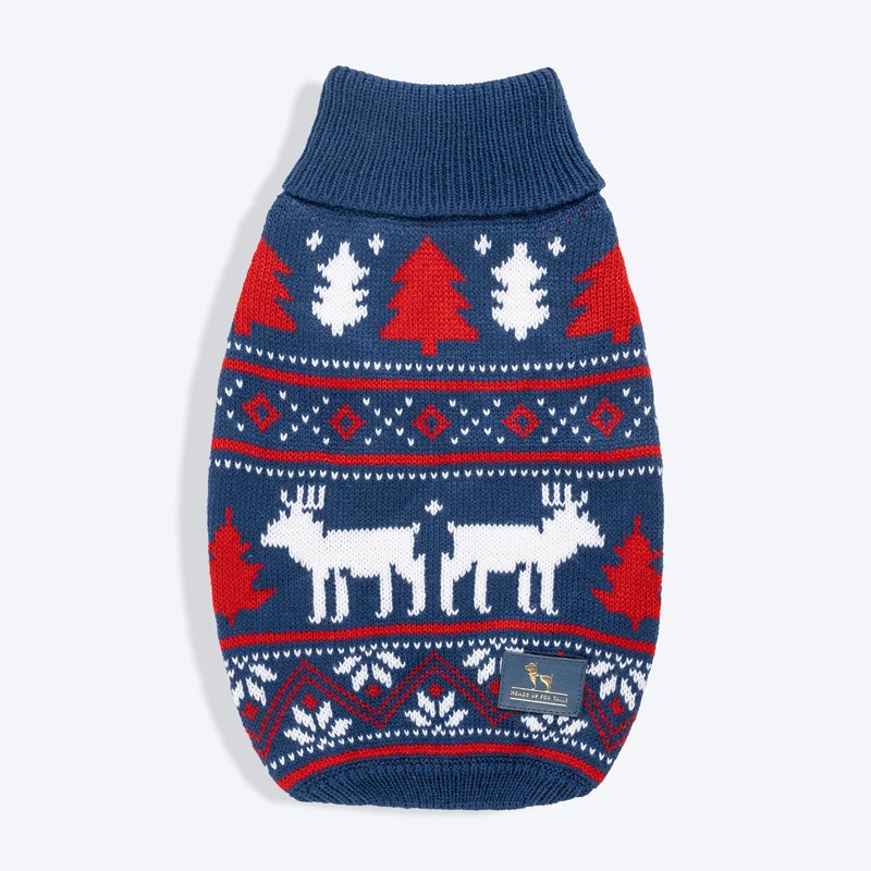HUFT Snow Dashers Sweater For Cat – Navy Blue