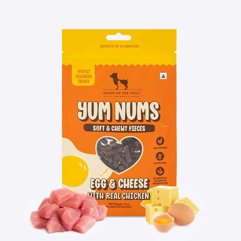 HUFT Yum Nums Soft & Chewy Sticks Egg & Cheese With Real Chicken Treat For Dogs – 75g