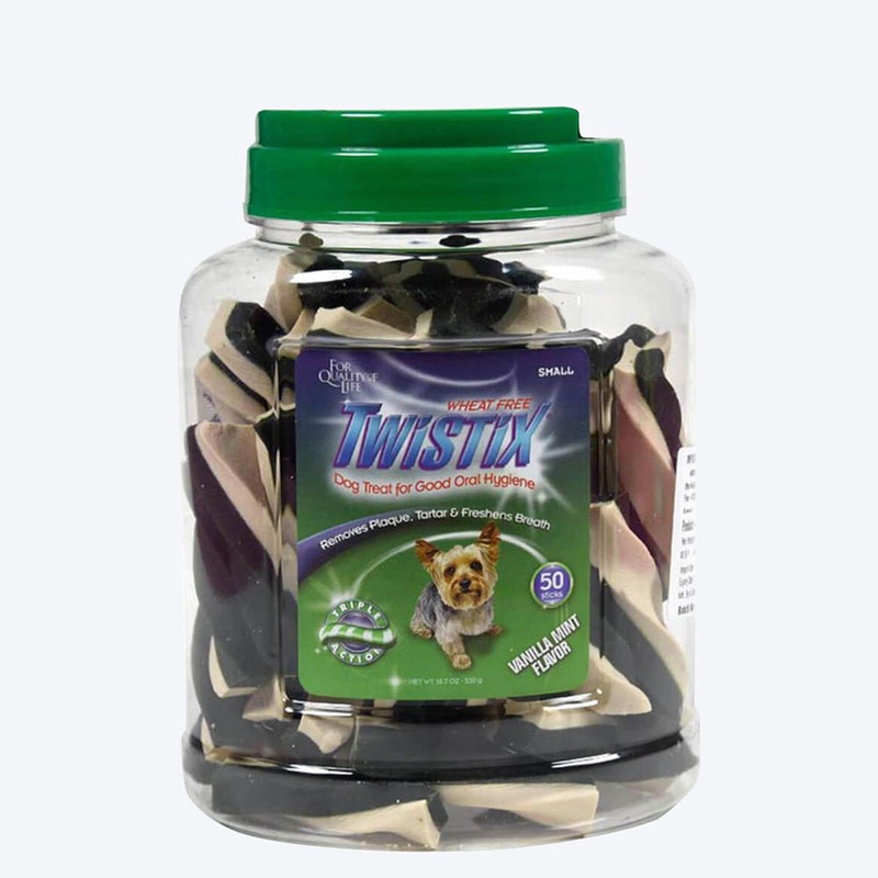 NPIC Twistix Vanilla Mint Dog Treats Canister – Small (50 Sticks) – 530g