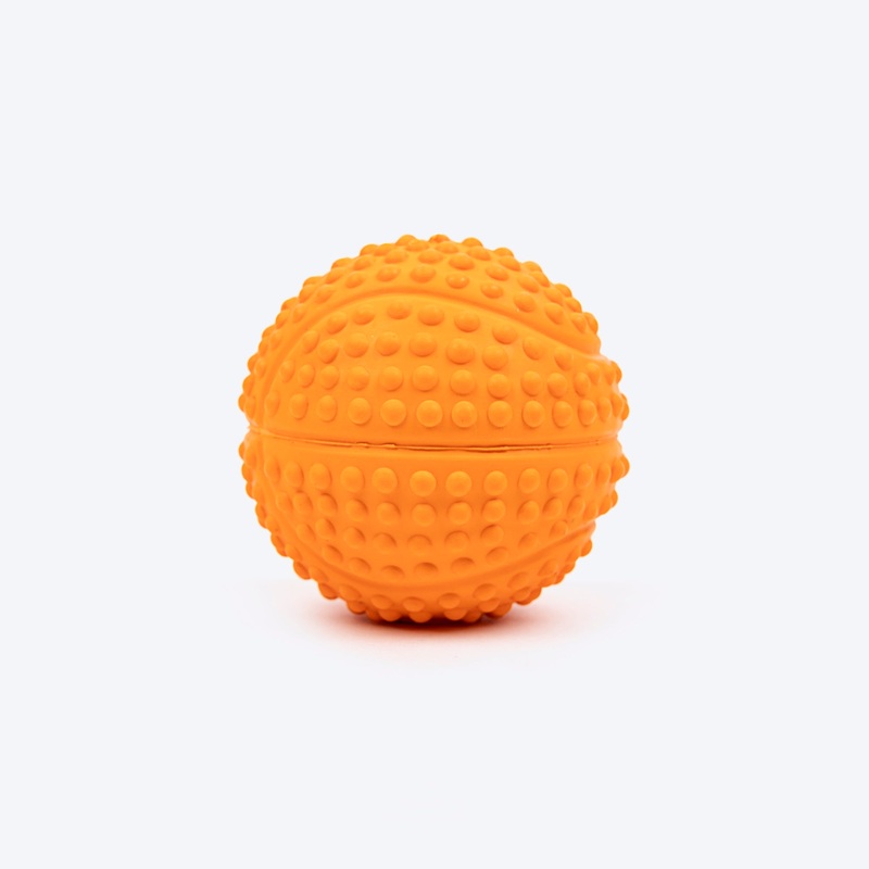 TLC Dotted Textured Ball Squeaky Chew Toy For Dog – Orange