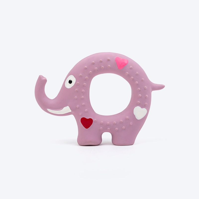 TLC Elephant Ring Squeaky Chew Toy For Dog – Purple
