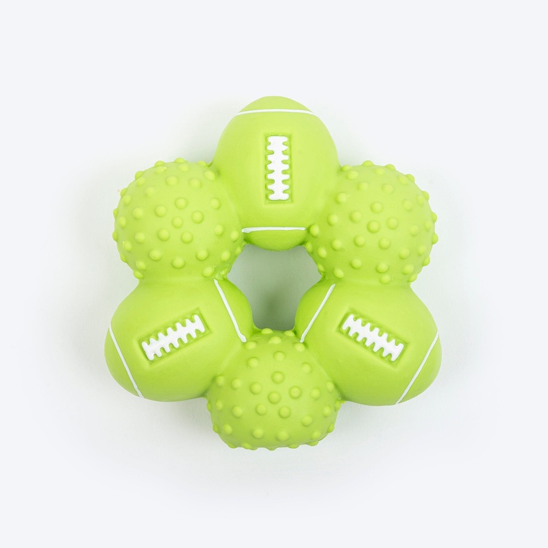 TLC Ring Of Balls Squeaky Chew Toy For Dog – Green
