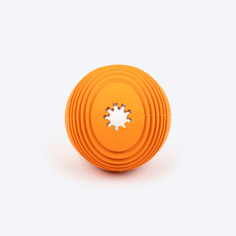 TLC Spiral Textured Ball Chew Toy For Dog – Orange