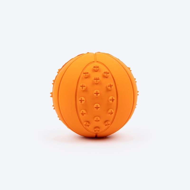 TLC Textured Ball Squeaky Chew Toy For Dog – Orange