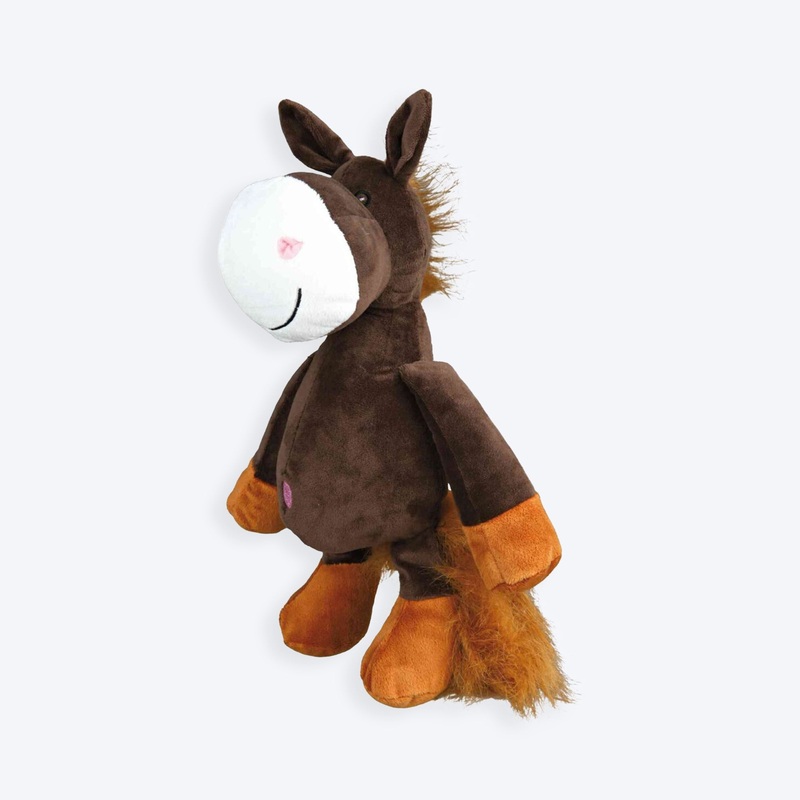 Trixie Horse With Animal Sound Plush Toy For Dog – Brown – 32 cm