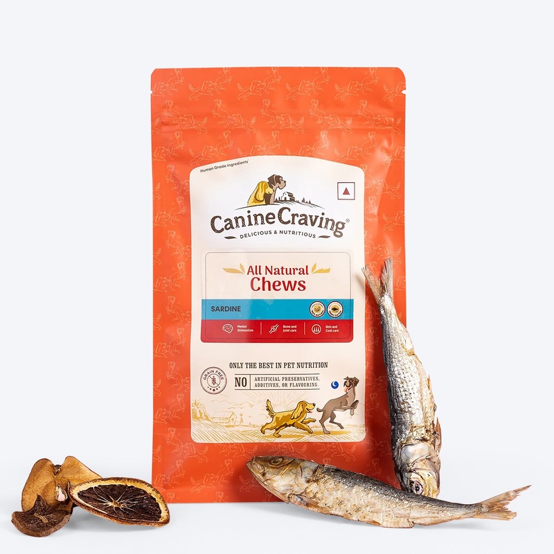 Canine Craving All Natural Chews Grain Free Sardine Dog Treats – 70 g