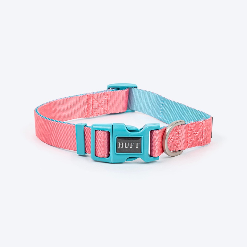 HUFT Dichromatic Collar For Dog – Pink & Turquoise