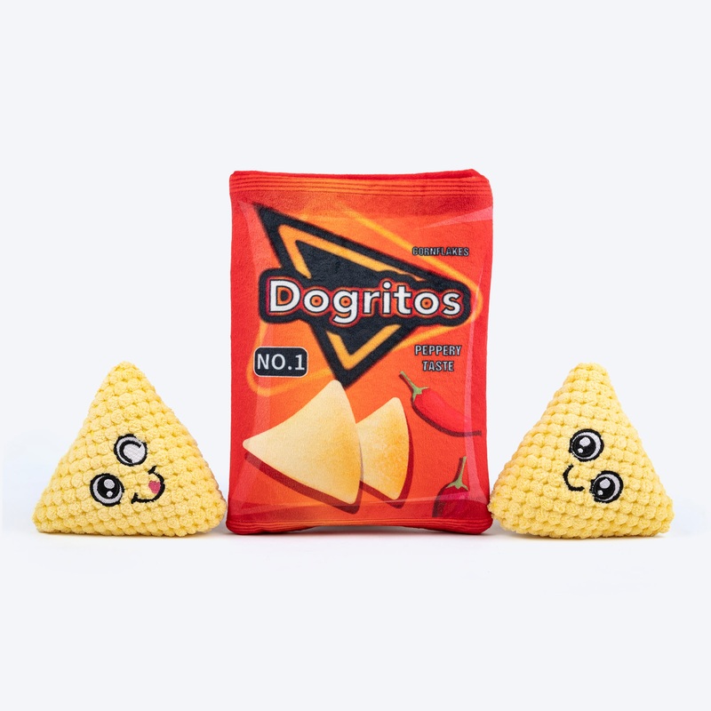 HUFT Dogritos Corn Flakes Set Plush Toy For Dog – Orange