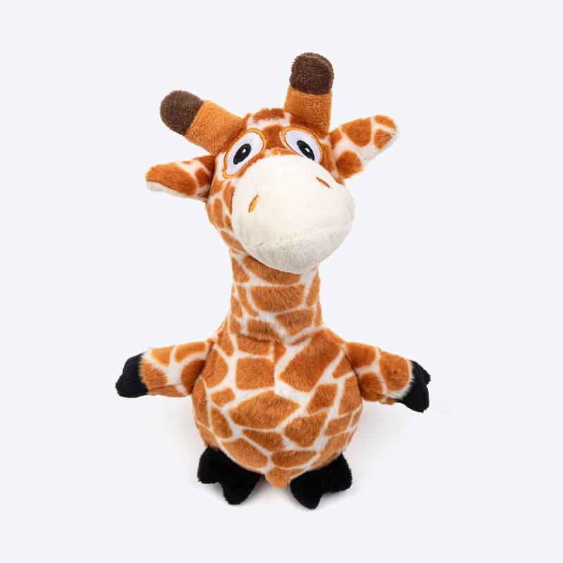 HUFT Jerry The Giraffe Squeaky Plush Toy For Dog – Beige & Brown