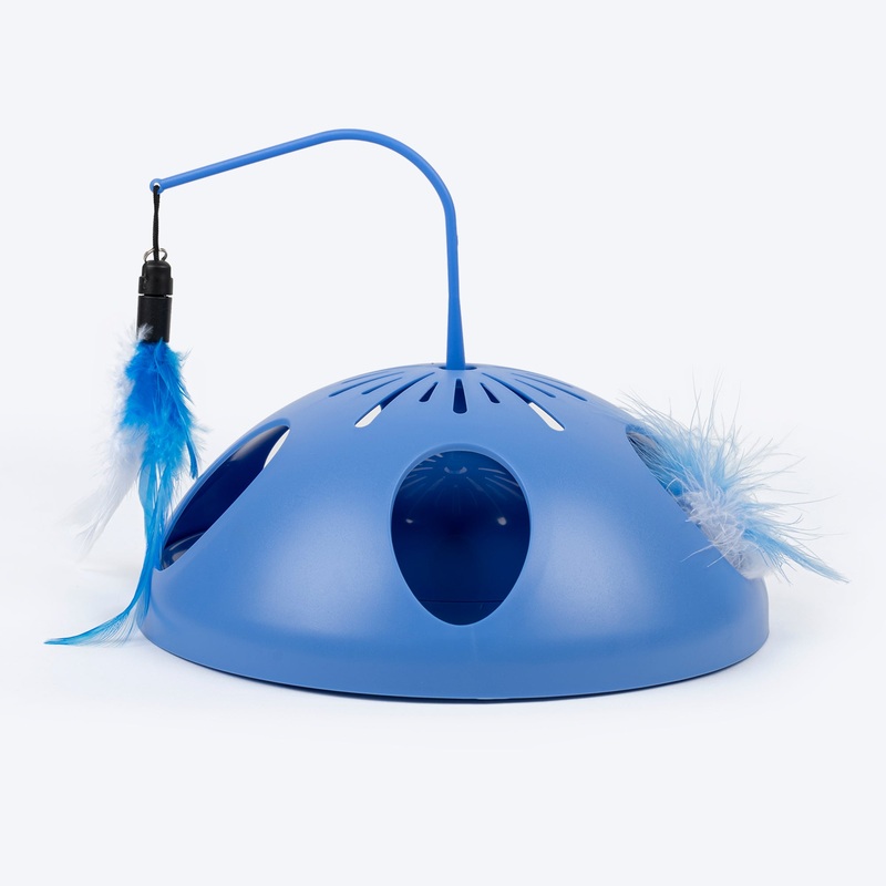 HUFT Mystery Dome Feather Interactive Toy For Cat – Blue
