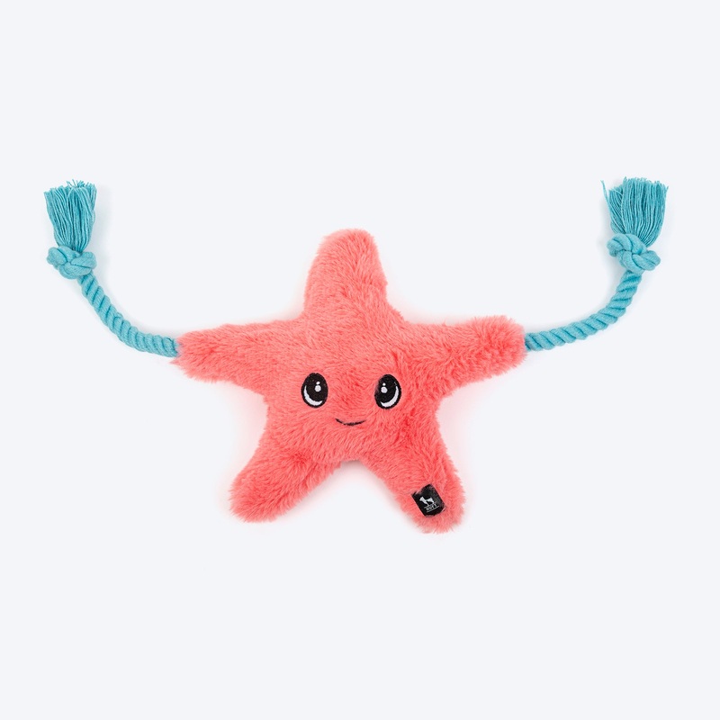 HUFT Sandy The Starfish Squeaky Plush Toy For Dog – Pink