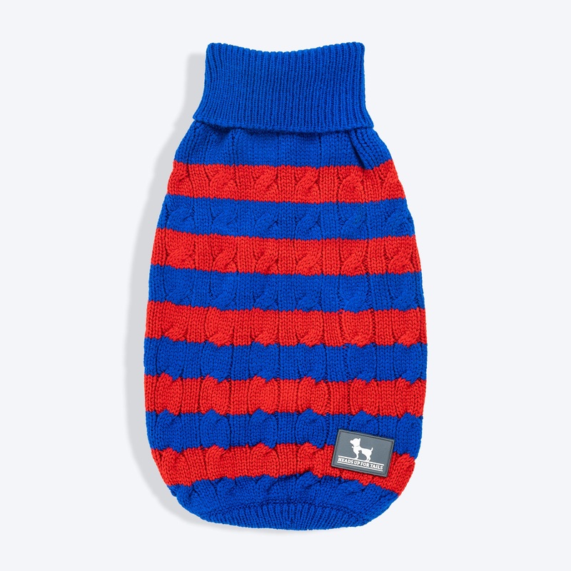 HUFT Snug Stripes Sweater For Cat – Blue & Red