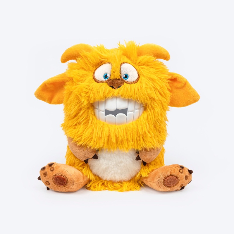 HUFT Toothy Nomster Plush Toy For Dog – Yellow