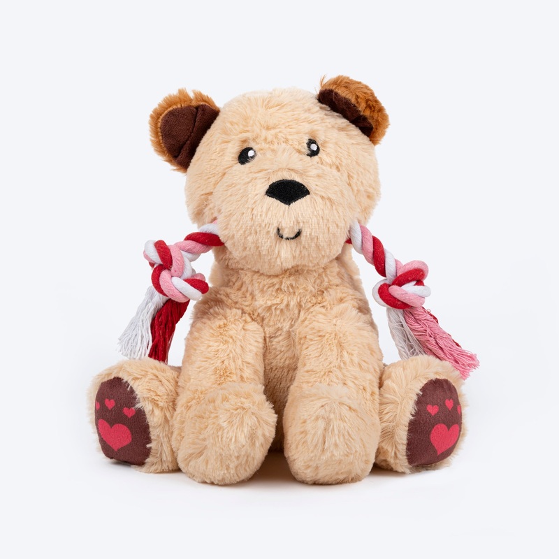 HUFT V Day Rope Plush Toy For Dog – Brown