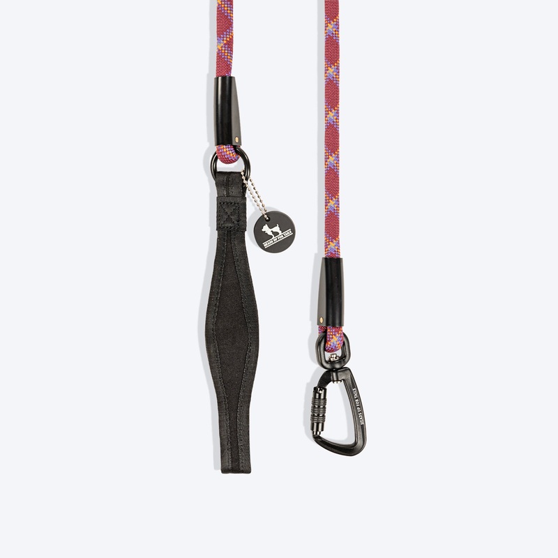 HUFT Xplorers Rope Leash With Carabiner For Dog – Maroon – 5 ft