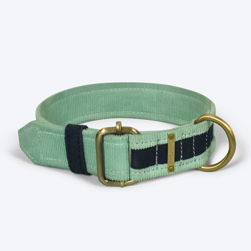 IndieGood Skin-Friendly Corduroy Dog Collar – Blue