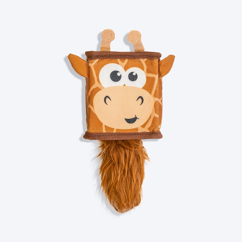 Outward Hound Giraffe Fire Biterz Cubez Chew Toy For Dog – Brown