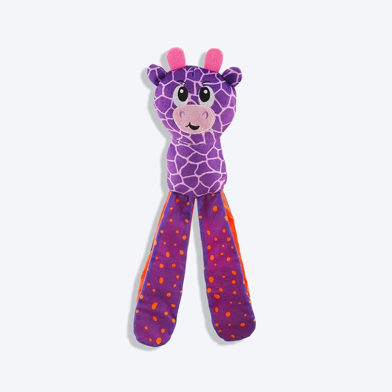 Outward Hound Giraffe Silly Legz Plush Toy For Dog – Purple