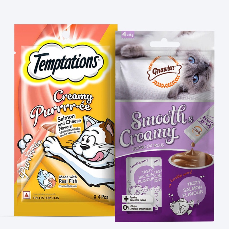 Temptations & Gnawlers Salmon Surprise Treat Combo For Cat