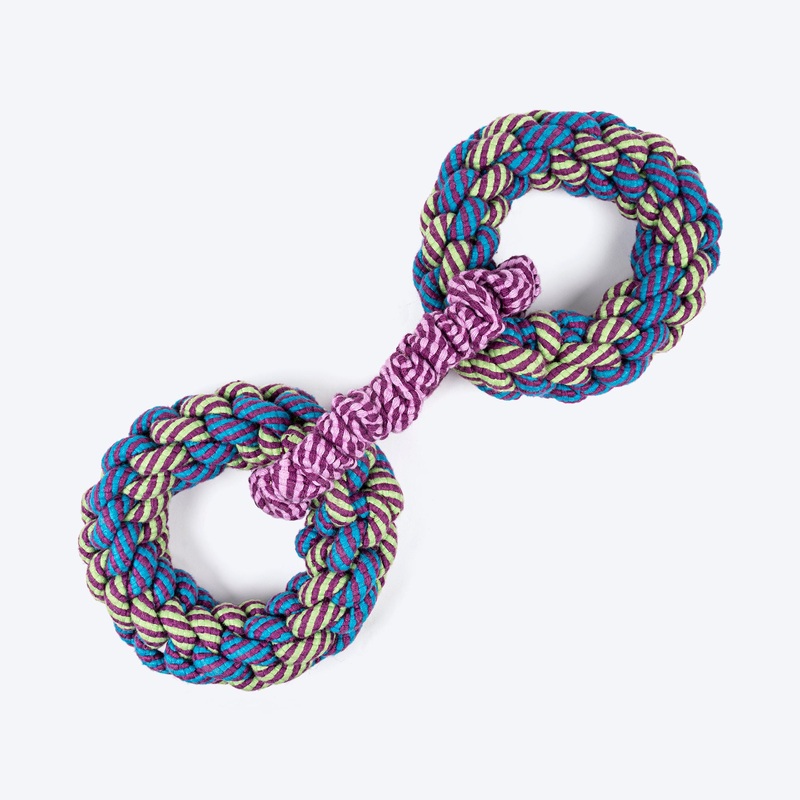 Dash Dog Double Donut Bungee Rope Toy For Dog – Blue