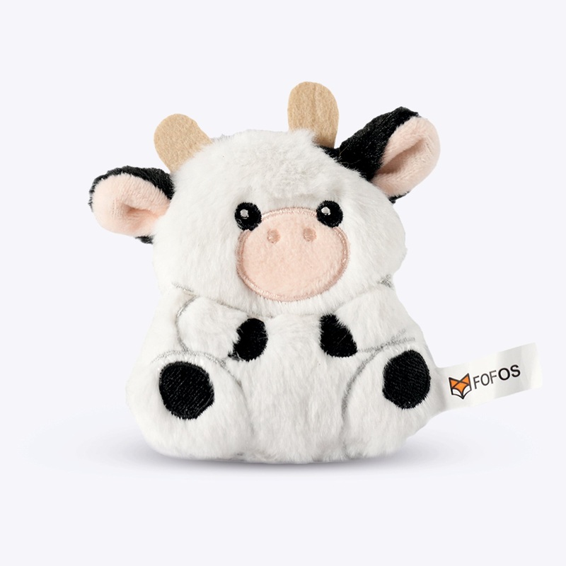 FOFOS Cow Floppy Crinkle Catnip Plush Toy For Cat – White