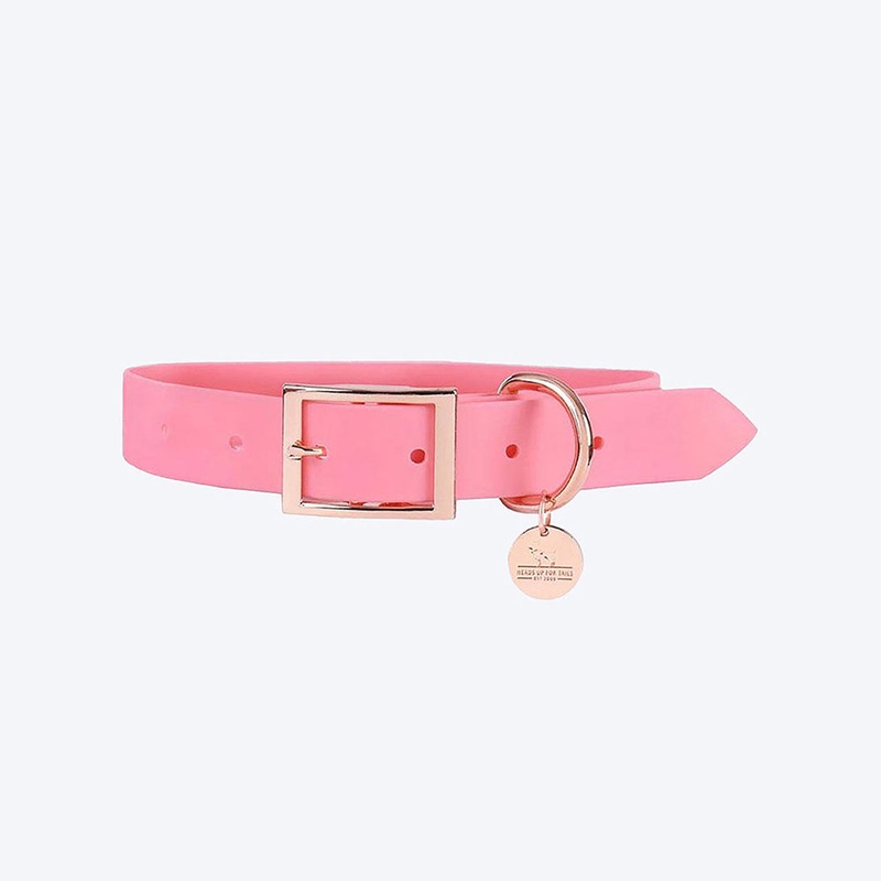 HUFT Pastel Pawprint Rain Friendly Dog Collar – Pink