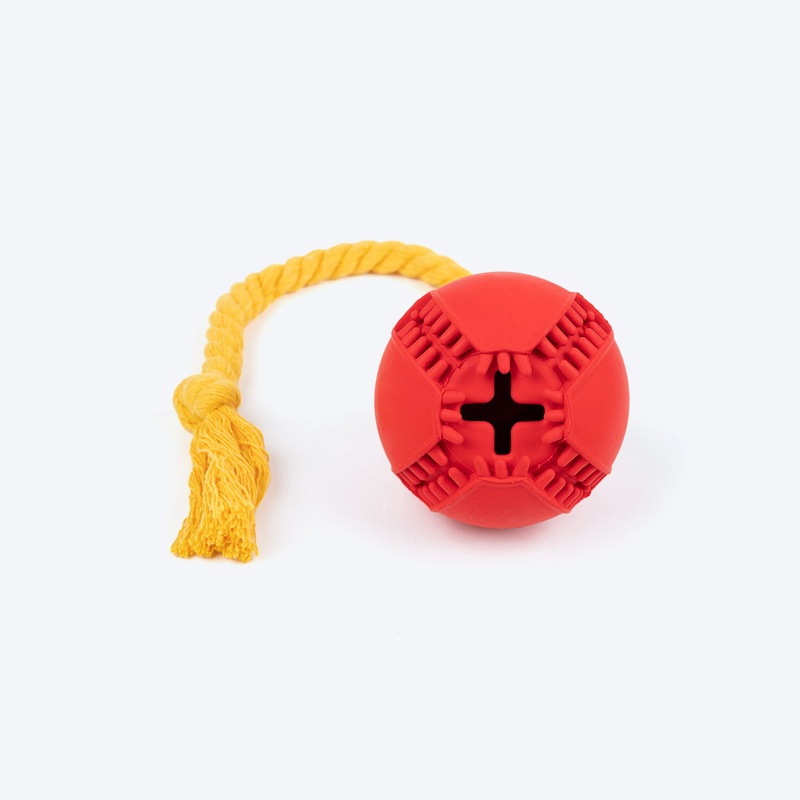 HUFT Roll-N-Chew Toy For Dog – Red & Yellow