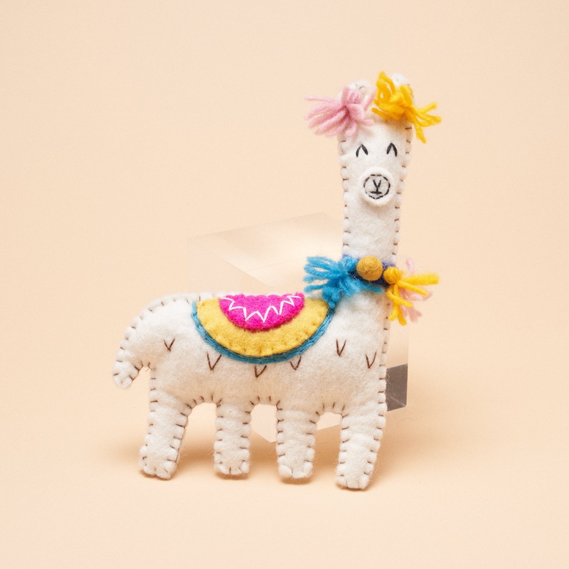 Llama Squeaker Toy|White