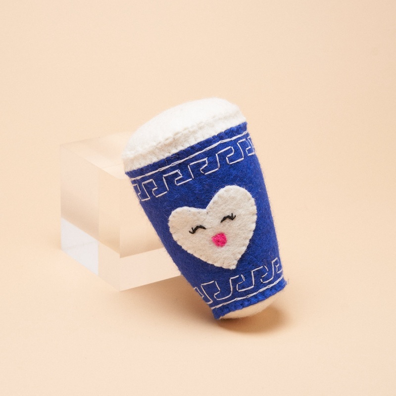 NYC Coffee Cup Squeaker Toy|Blue