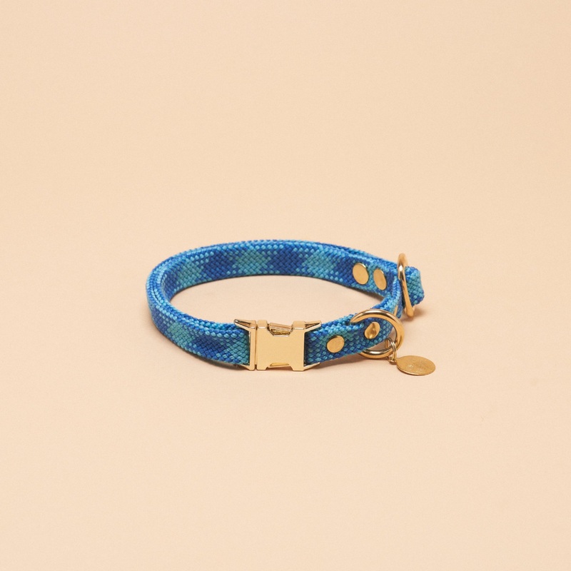 Saimin Flat Rope Collar – Aqua