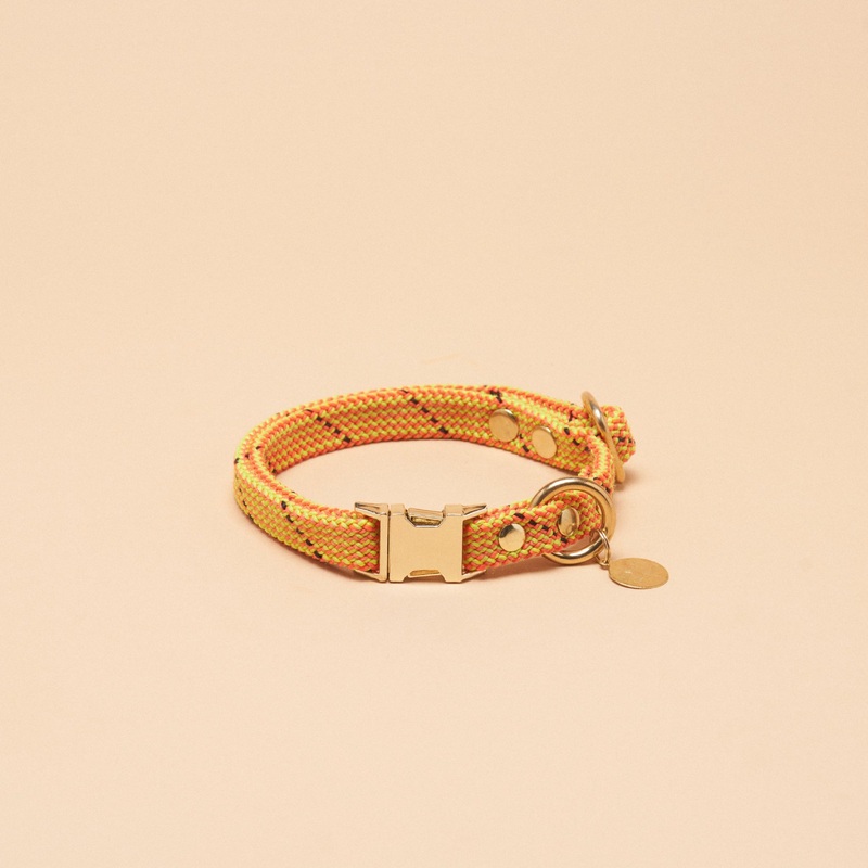 Saimin Flat Rope Collar – Turbo Yellow