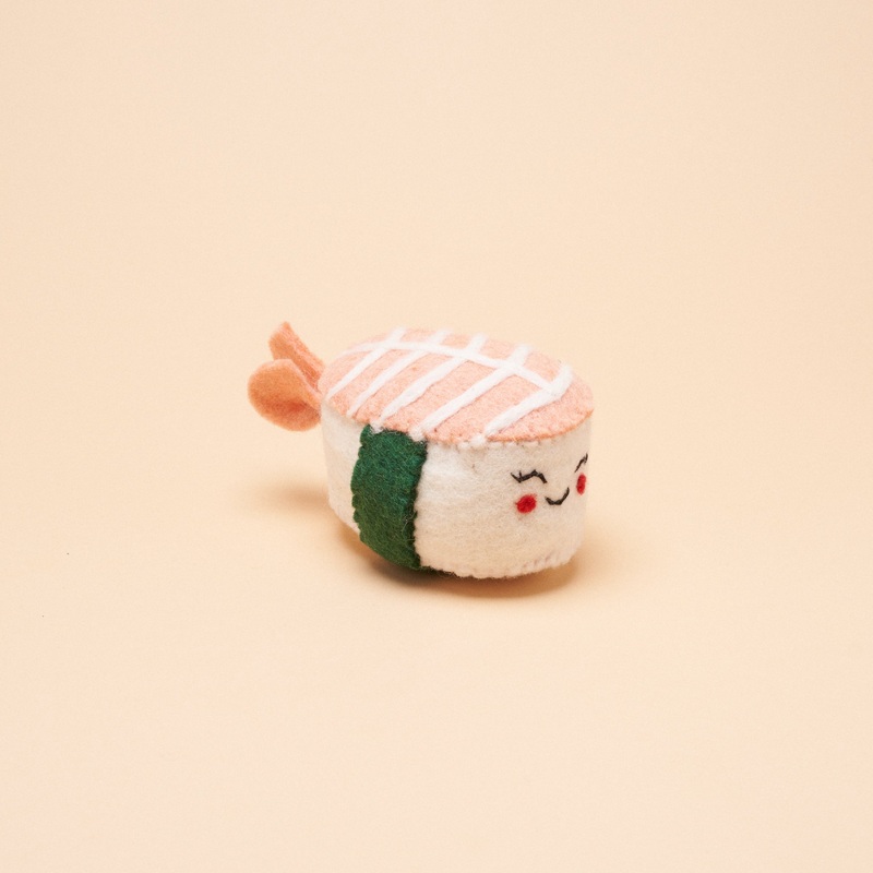 Shrimp Nigiri Squeaker Toy|White