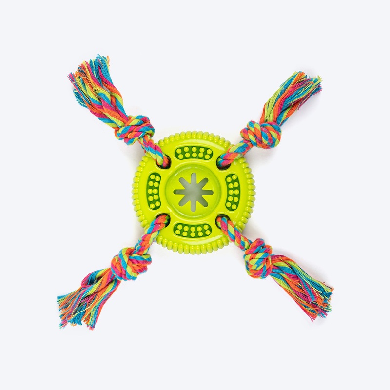 TLC Tyre With Rope Chew Toy For Dog – Green