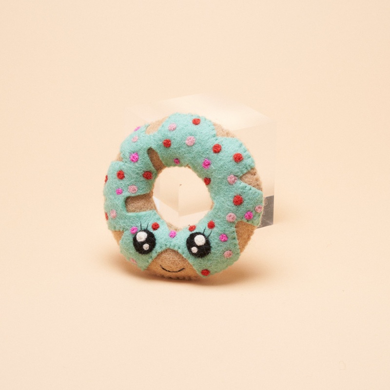 Round Blue Donut Squeaker Toy|Blue