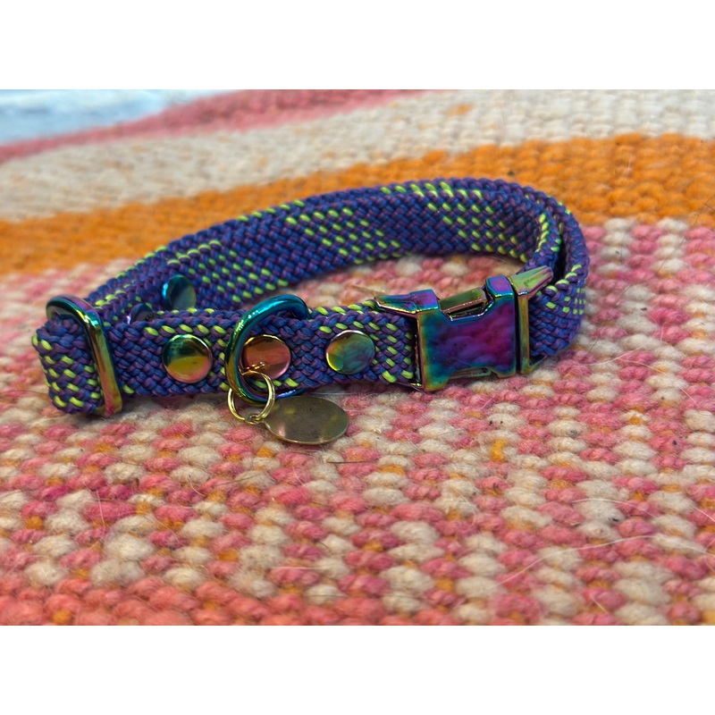 Saimin Flat Rope Collar – Pride Purple Mint