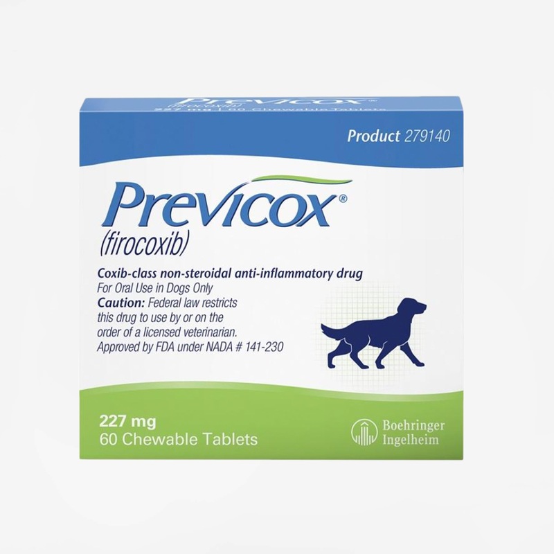 Previcox (Rx)|57 mg|227 mg|30 chewable tablets|60 chewable tablets|1 chewable tablet