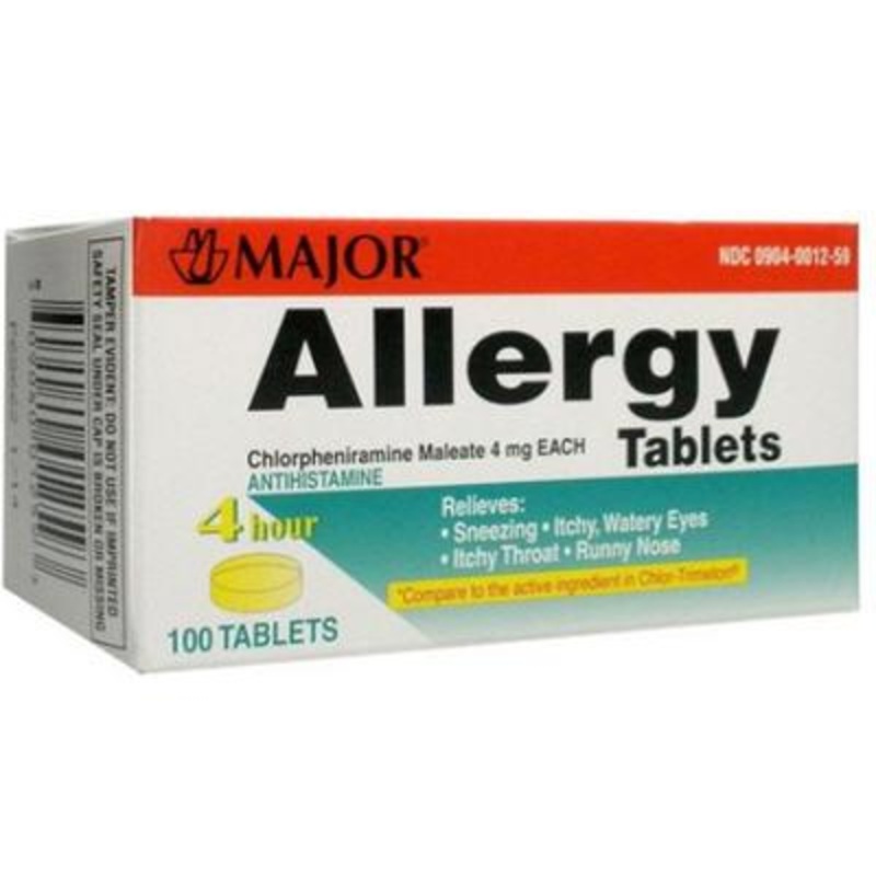 Chlorpheniramine Tablets (Rx)|4 mg|100 Count