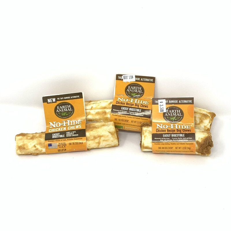 Earth Animal No-Hide Chews|4″|7″|11″|Pork|Chicken|Beef